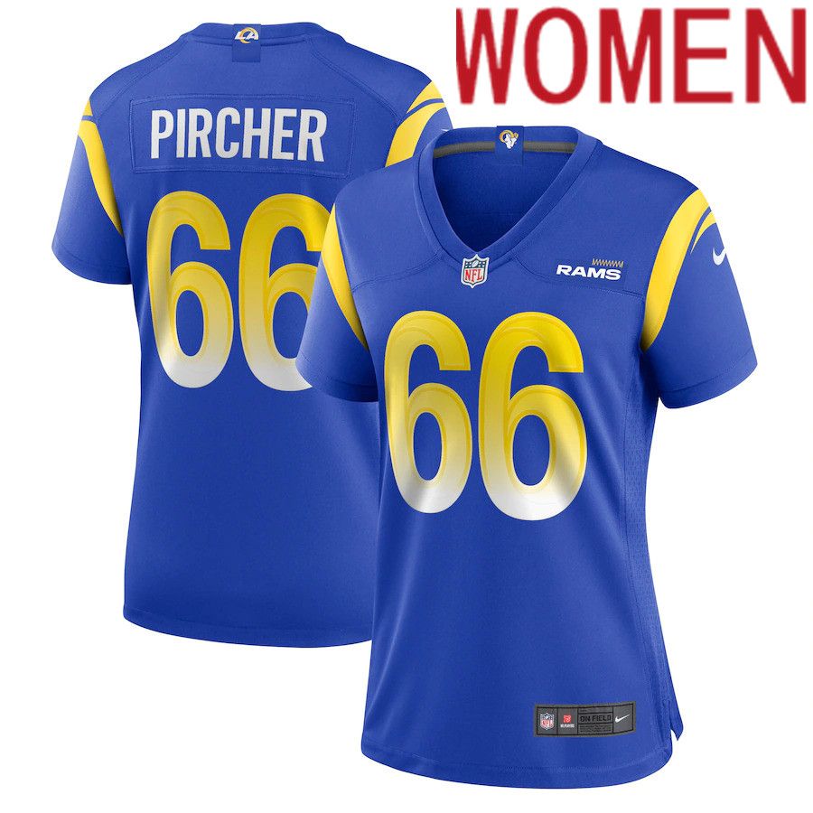 Women Los Angeles Rams 66 Max Pircher Nike Royal Game NFL Jersey